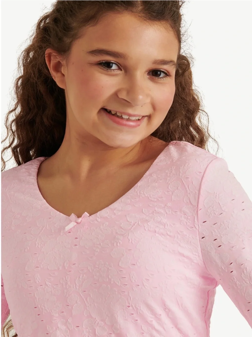 Justice Girl's Pink Skater Dress with Long Sleeves Size Large (12-14)
